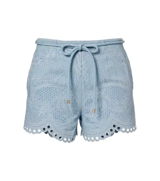 Daylight floral embroidered cotton shorts