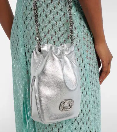 Roger Vivier Pilgrim Nano metallic leather bucket bag | Thumbnail 4