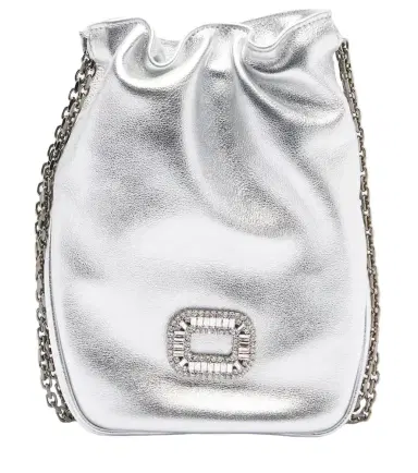 Roger Vivier Pilgrim Nano metallic leather bucket bag | Thumbnail 1