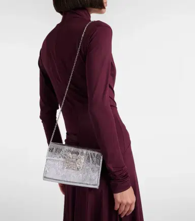 Roger Vivier Efflorescence Mini metallic leather clutch | Thumbnail 4