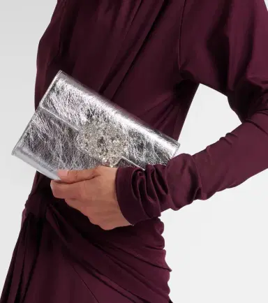 Roger Vivier Efflorescence Mini metallic leather clutch | Thumbnail 6