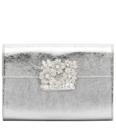 Roger Vivier Efflorescence Mini metallic leather clutch | Thumbnail 1