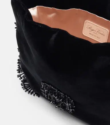 Roger Vivier Pilgrim Mini beaded velvet bucket bag | Thumbnail 3