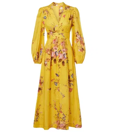 Zimmermann Floral linen midi dress | Thumbnail 1 Zimmermann Floral linen midi dress | Thumbnail 1