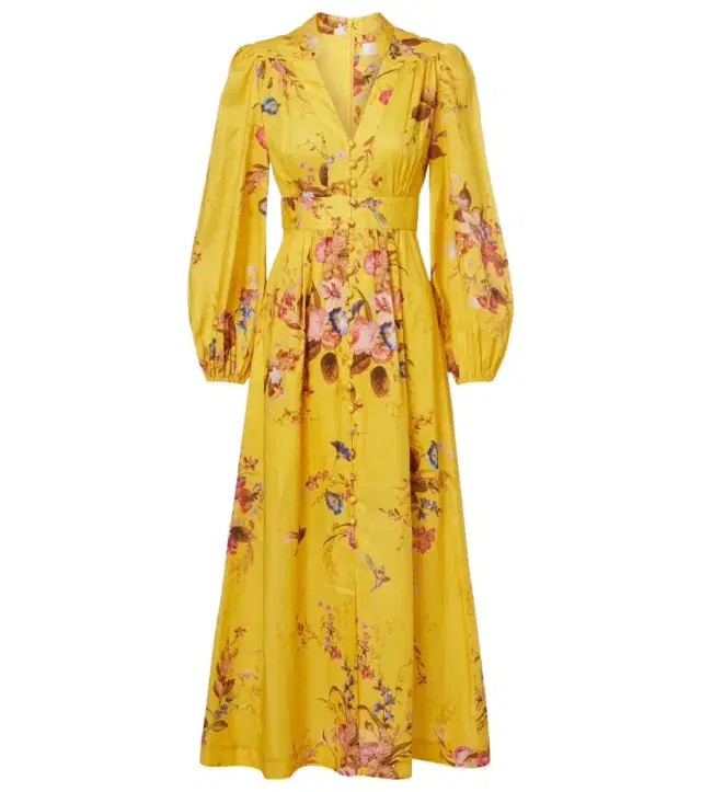 Zimmermann Floral linen midi dress