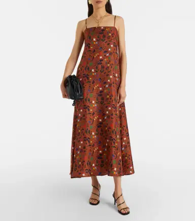 ASCENO Melfi printed silk twill midi dress | Thumbnail 4 ASCENO Melfi printed silk twill midi dress | Thumbnail 4