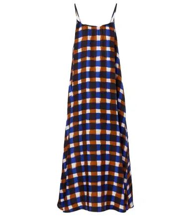 Asceno Napoli checked silk twill maxi dress | Thumbnail 1