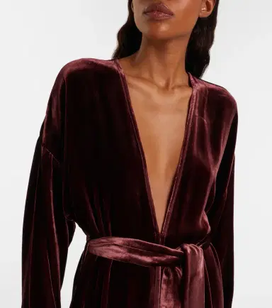 Asceno Belted velvet midi dress | Thumbnail 3