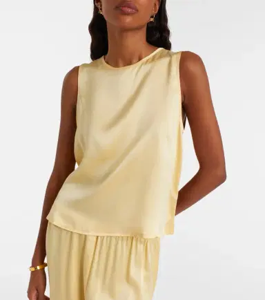 Asceno Sofia silk charmeuse tank top | Thumbnail 3