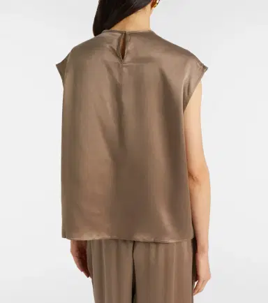 Asceno Dasha silk charmeuse top | Thumbnail 4