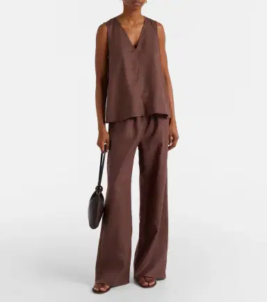 Asceno Austin linen wide-leg pants | Thumbnail 5