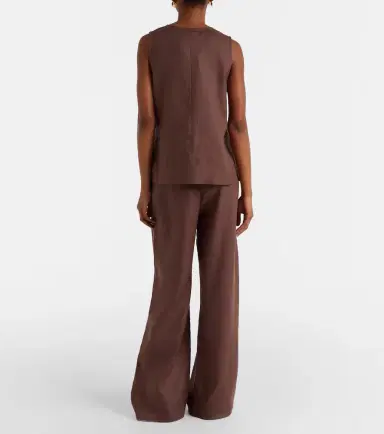 Asceno Austin linen wide-leg pants | Thumbnail 6