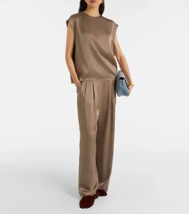 ASCENO Isola silk charmeuse wide-leg pants | Thumbnail 3