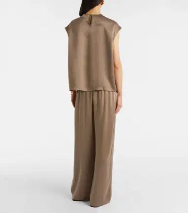 ASCENO Isola silk charmeuse wide-leg pants | Thumbnail 4