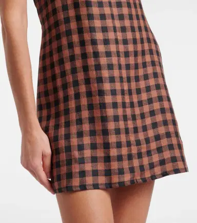 Asceno Antigua gingham linen minidress | Thumbnail 2