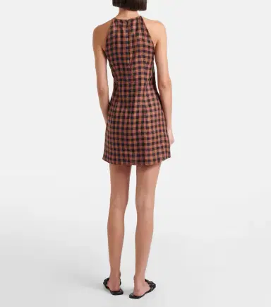 Asceno Antigua gingham linen minidress | Thumbnail 5
