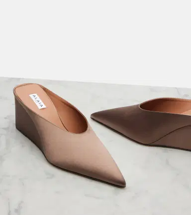 Alaïa Alaïa Cube satin wedge mules | Thumbnail 4
