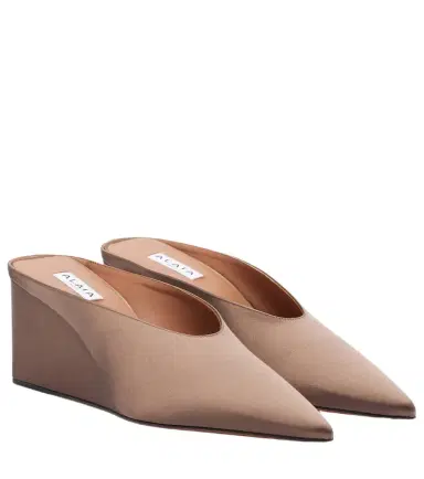 Alaïa Alaïa Cube satin wedge mules | Thumbnail 1