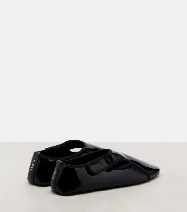 Alaïa Alaïa Criss Cross leather-trimmed ballet flats | Thumbnail 3