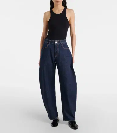 Alaïa Alaïa Criss Cross leather-trimmed ballet flats | Thumbnail 4
