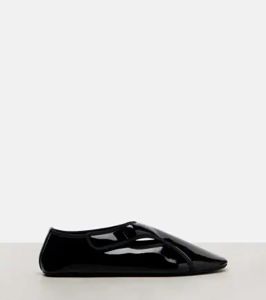 Alaïa Alaïa Criss Cross leather-trimmed ballet flats | Thumbnail 5