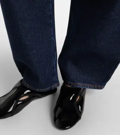 Alaïa Alaïa Criss Cross leather-trimmed ballet flats | Thumbnail 6