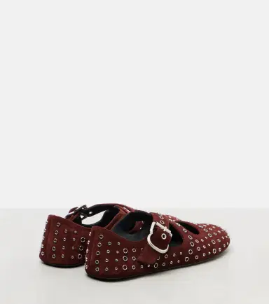 Alaïa Alaïa Embellished suede ballet flats | Thumbnail 2 Alaïa Alaïa Embellished suede ballet flats | Thumbnail 2