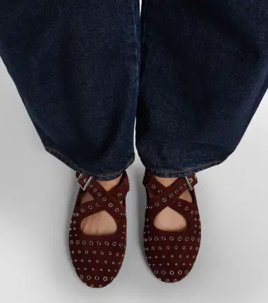 Alaïa Alaïa Embellished suede ballet flats | Thumbnail 6 Alaïa Alaïa Embellished suede ballet flats | Thumbnail 6