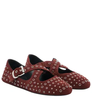 Alaïa Alaïa Embellished suede ballet flats | Thumbnail 1 Alaïa Alaïa Embellished suede ballet flats | Thumbnail 1