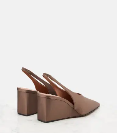 Alaïa Alaïa Cube 75 satin slingback wedges | Thumbnail 2 Alaïa Alaïa Cube 75 satin slingback wedges | Thumbnail 2