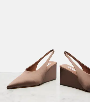 Alaïa Alaïa Cube 75 satin slingback wedges | Thumbnail 3 Alaïa Alaïa Cube 75 satin slingback wedges | Thumbnail 3