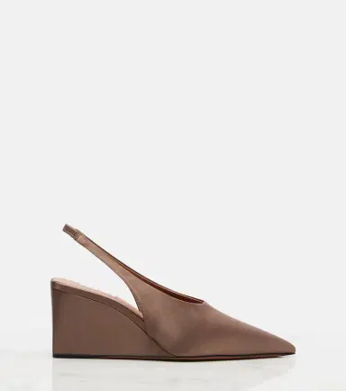 Alaïa Alaïa Cube 75 satin slingback wedges | Thumbnail 4 Alaïa Alaïa Cube 75 satin slingback wedges | Thumbnail 4