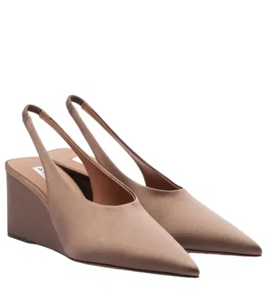 Alaïa Alaïa Cube 75 satin slingback wedges | Thumbnail 1 Alaïa Alaïa Cube 75 satin slingback wedges | Thumbnail 1
