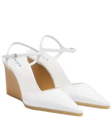 Alaïa Alaïa 90 patent leather wedge slingback pumps | Thumbnail 1