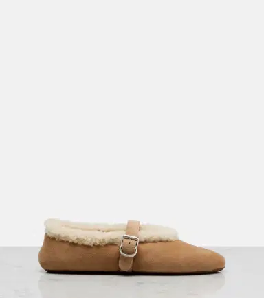Alaïa Alaïa Shearling-lined suede ballet flats | Thumbnail 2 Alaïa Alaïa Shearling-lined suede ballet flats | Thumbnail 2