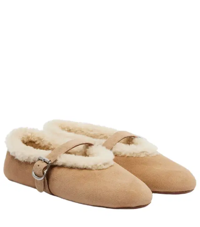 Alaïa Alaïa Shearling-lined suede ballet flats
