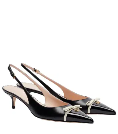 Valentino Garavani Bepointy leather slingback pumps | Thumbnail 1