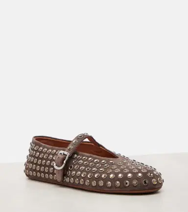 Alaïa Alaïa Embellished suede Mary Jane flats | Thumbnail 2