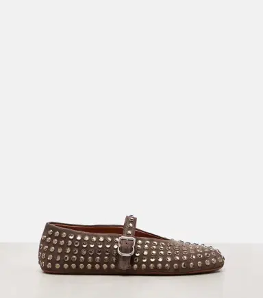 Alaïa Alaïa Embellished suede Mary Jane flats | Thumbnail 4