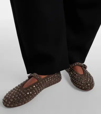 Alaïa Alaïa Embellished suede Mary Jane flats | Thumbnail 6
