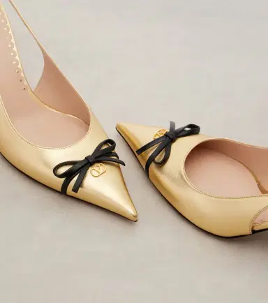 Valentino Garavani Bepointy 80 leather slingback pumps | Thumbnail 3