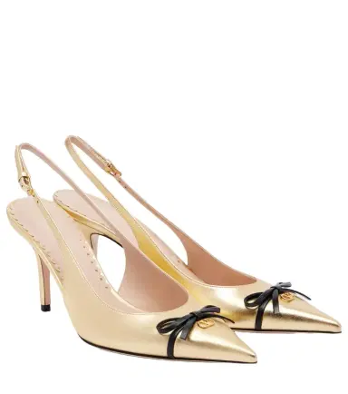 Valentino Garavani Bepointy 80 leather slingback pumps | Thumbnail 1