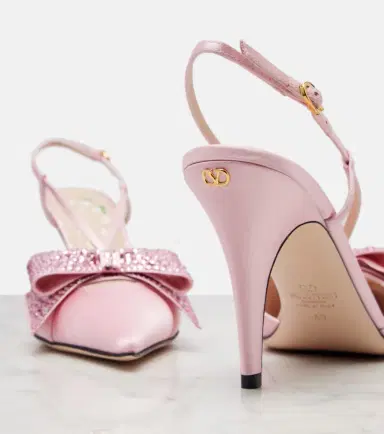 Valentino Garavani Bowow 85 embellished satin slingback pumps | Thumbnail 2 Valentino Garavani Bowow 85 embellished satin slingback pumps | Thumbnail 2