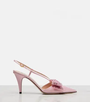 Valentino Garavani Bowow 85 embellished satin slingback pumps | Thumbnail 3 Valentino Garavani Bowow 85 embellished satin slingback pumps | Thumbnail 3