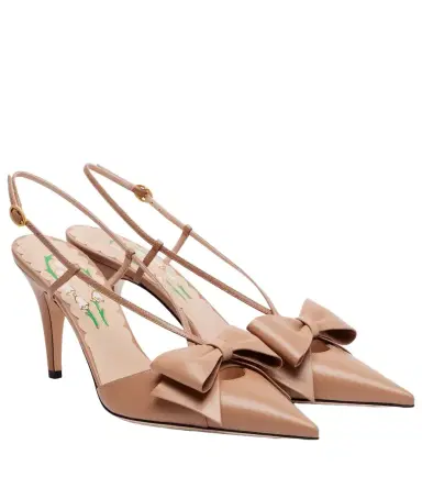Valentino Garavani Bowow 85 leather slingback pumps | Thumbnail 1