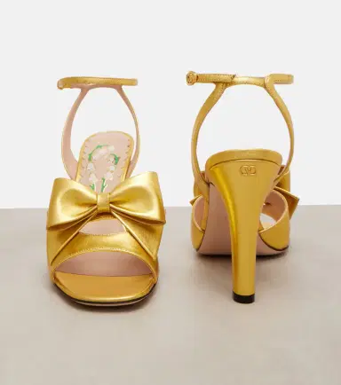 Valentino Garavani Bowow 95 metallic leather sandals | Thumbnail 2