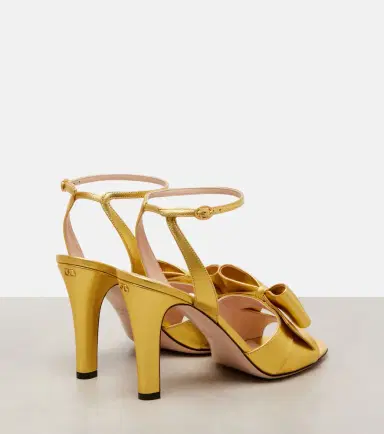 Valentino Garavani Bowow 95 metallic leather sandals | Thumbnail 3