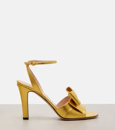 Valentino Garavani Bowow 95 metallic leather sandals | Thumbnail 4