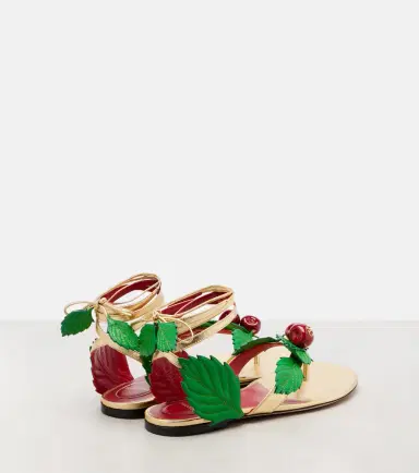 Valentino Garavani Cherryfic metallic leather thong sandals | Thumbnail 3 Valentino Garavani Cherryfic metallic leather thong sandals | Thumbnail 3