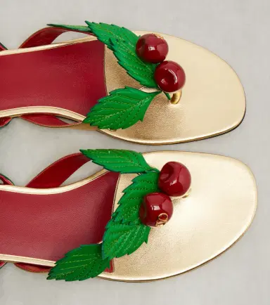 Valentino Garavani Cherryfic metallic leather thong sandals | Thumbnail 4 Valentino Garavani Cherryfic metallic leather thong sandals | Thumbnail 4